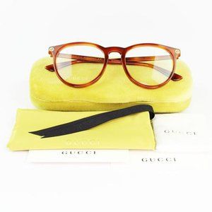Gucci Women Eyeglasses Havana Frame W/Demo Lens